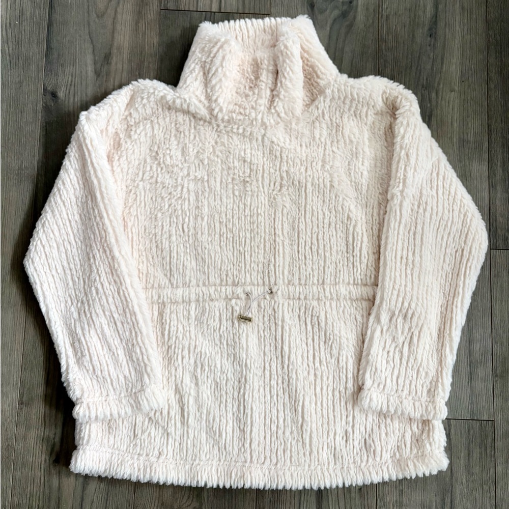 NWT! Women Cupio Chenille Fleece Knit Pullover Small‎ Cream Mock Turtleneck Cozy